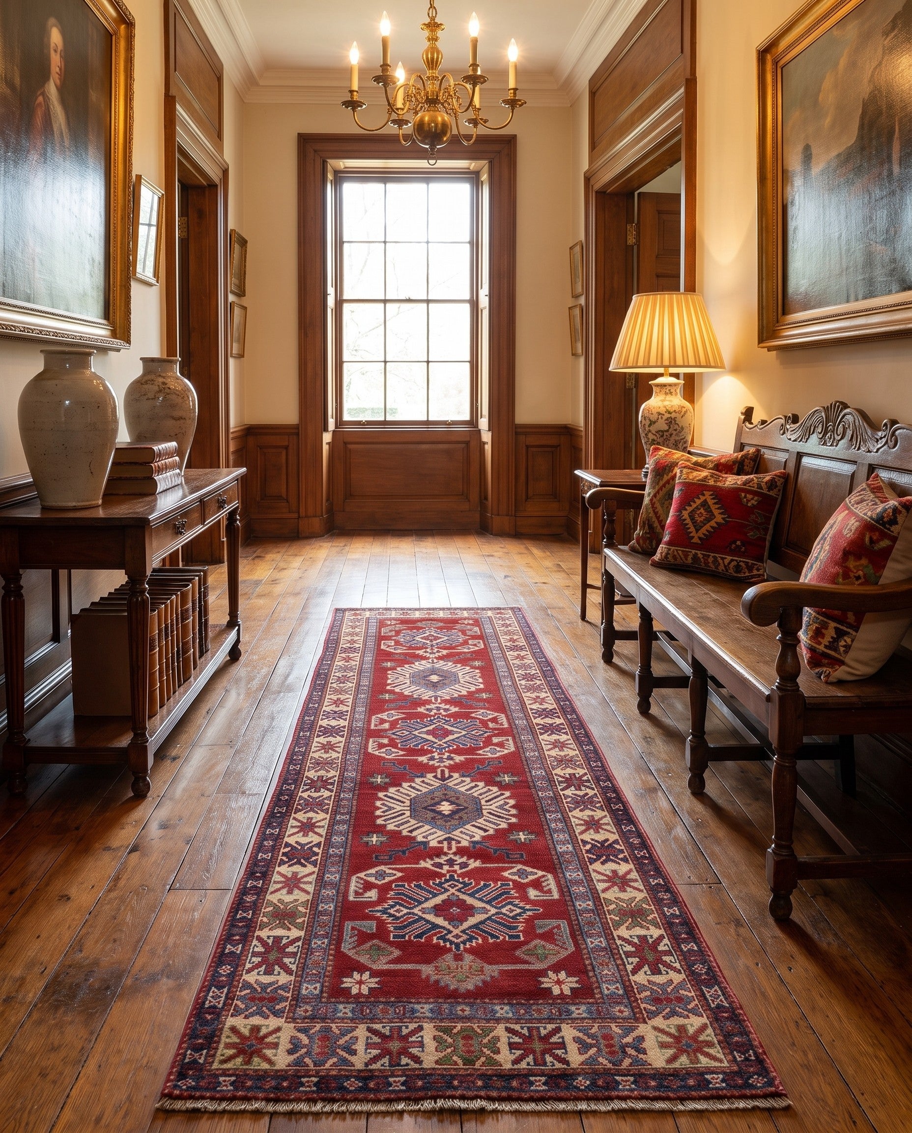 2' 8 x 9' 11 Hand Knotted Kazak Runner Rug
