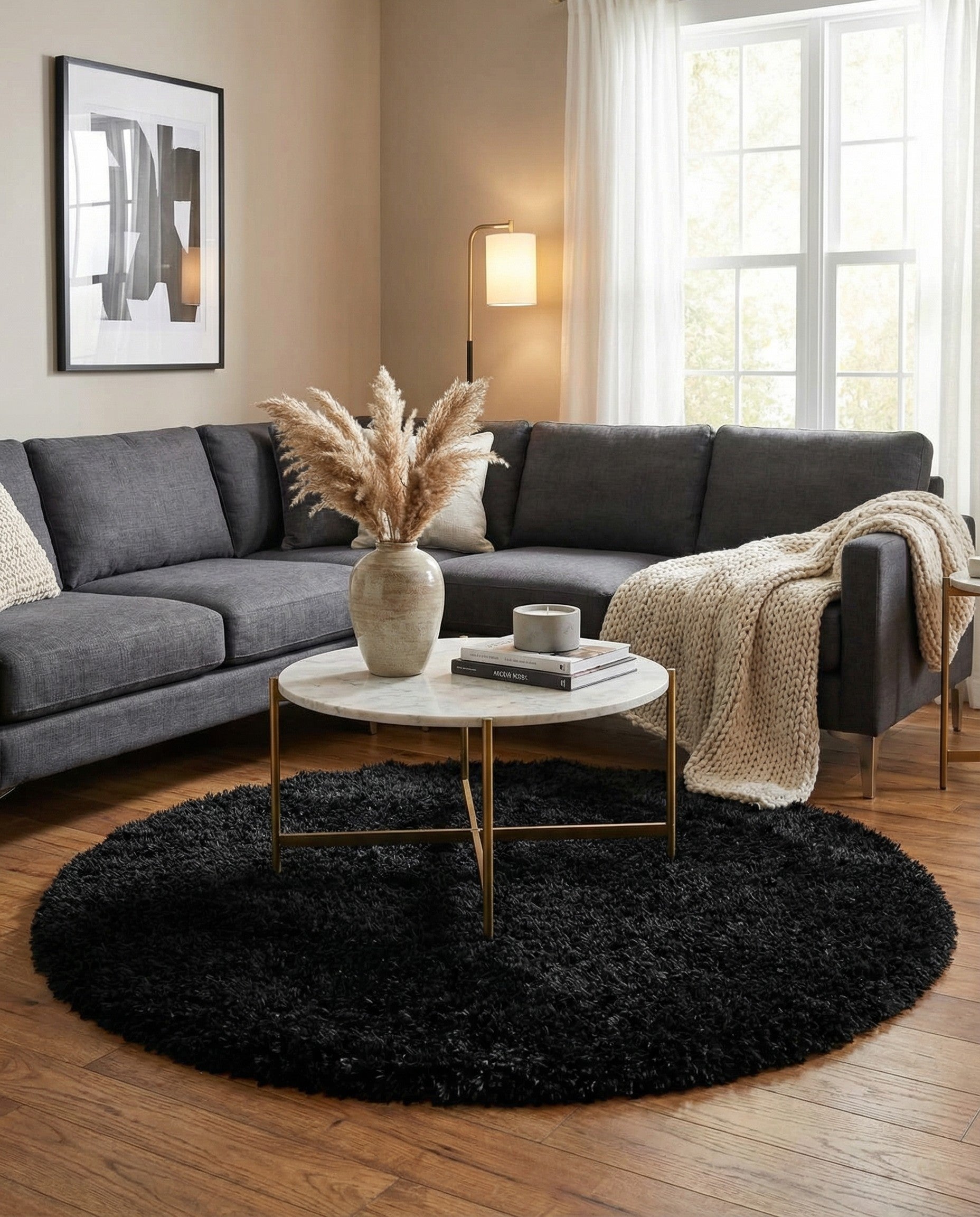 6' x 6' Infinity Shag Round Rug