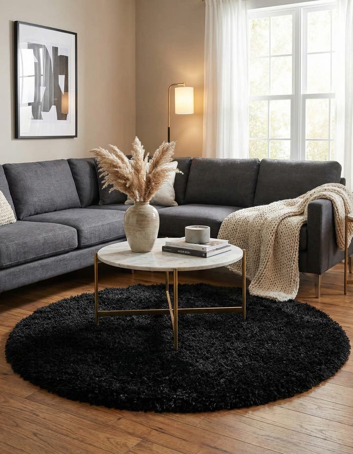 6' x 6' Infinity Shag Round Rug