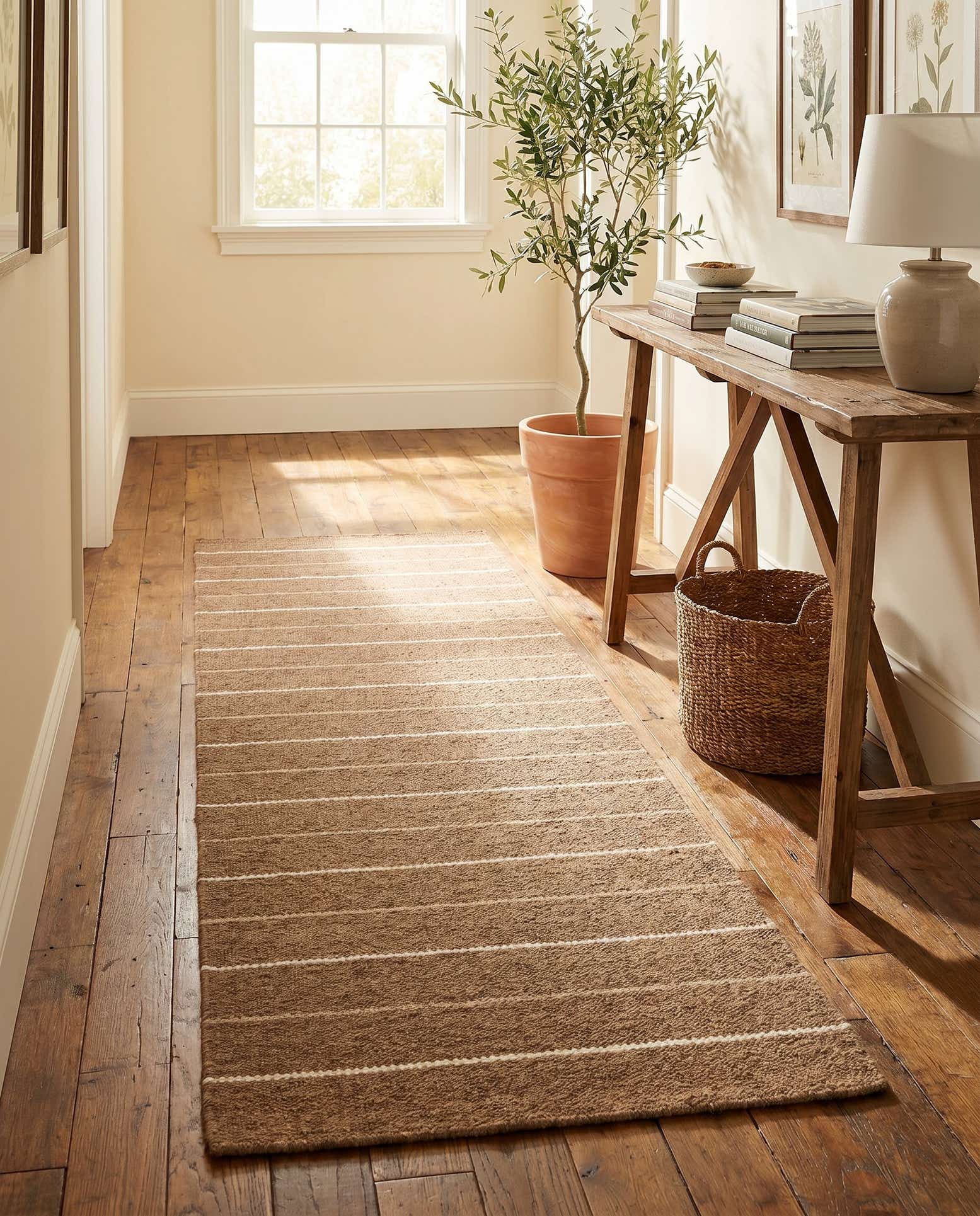 2' 4 x 4' 6 Hand Woven Kilim Dhurrie Wool Runner Rug