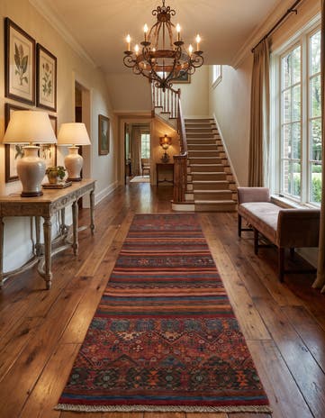 2' 9 x 8' 5 Hand Knotted Kazak Runner Rug