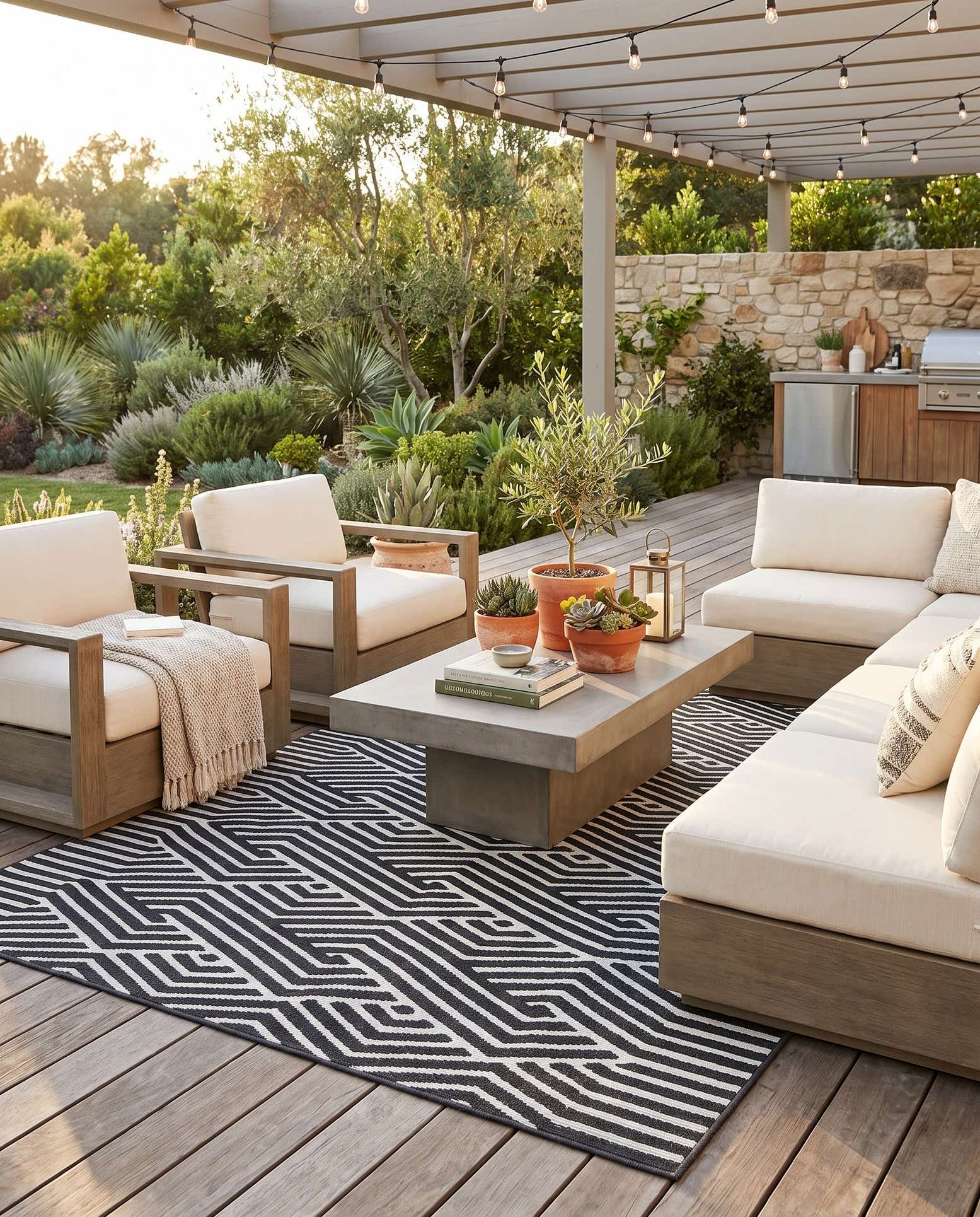 5' x 8' Easy-Clean Sabrina Soto Hudson Indoor / Outdoor Rug