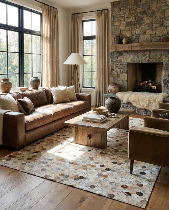 5' 1 x 8' 1 Cowhide Stocks Rug