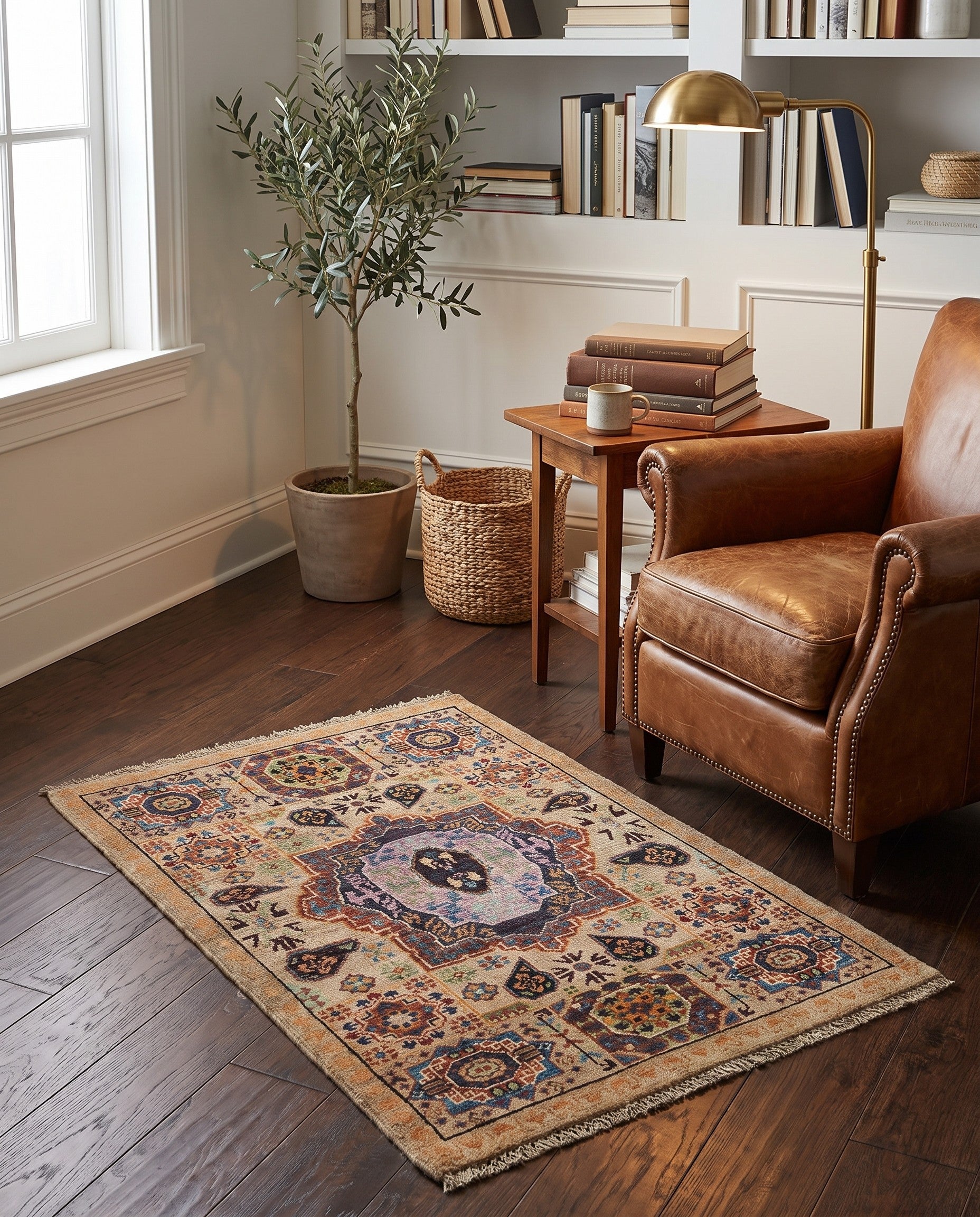 2' x 3' Hand Knotted Mamluk Ziegler Rug