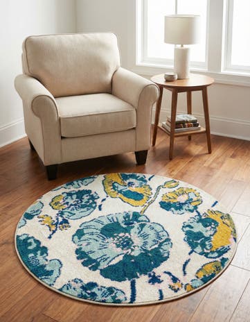 3' 3 x 3' 3 Bloom Round Rug