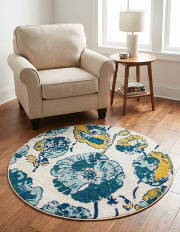 3' 3 x 3' 3 Bloom Round Rug
