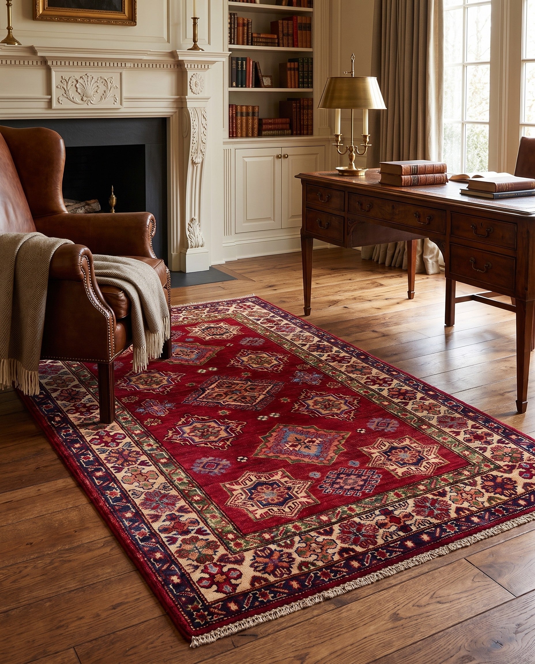 3' 5 x 5' 2 Hand Knotted Kazak Rug