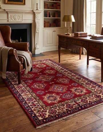 3' 5 x 5' 2 Hand Knotted Kazak Rug