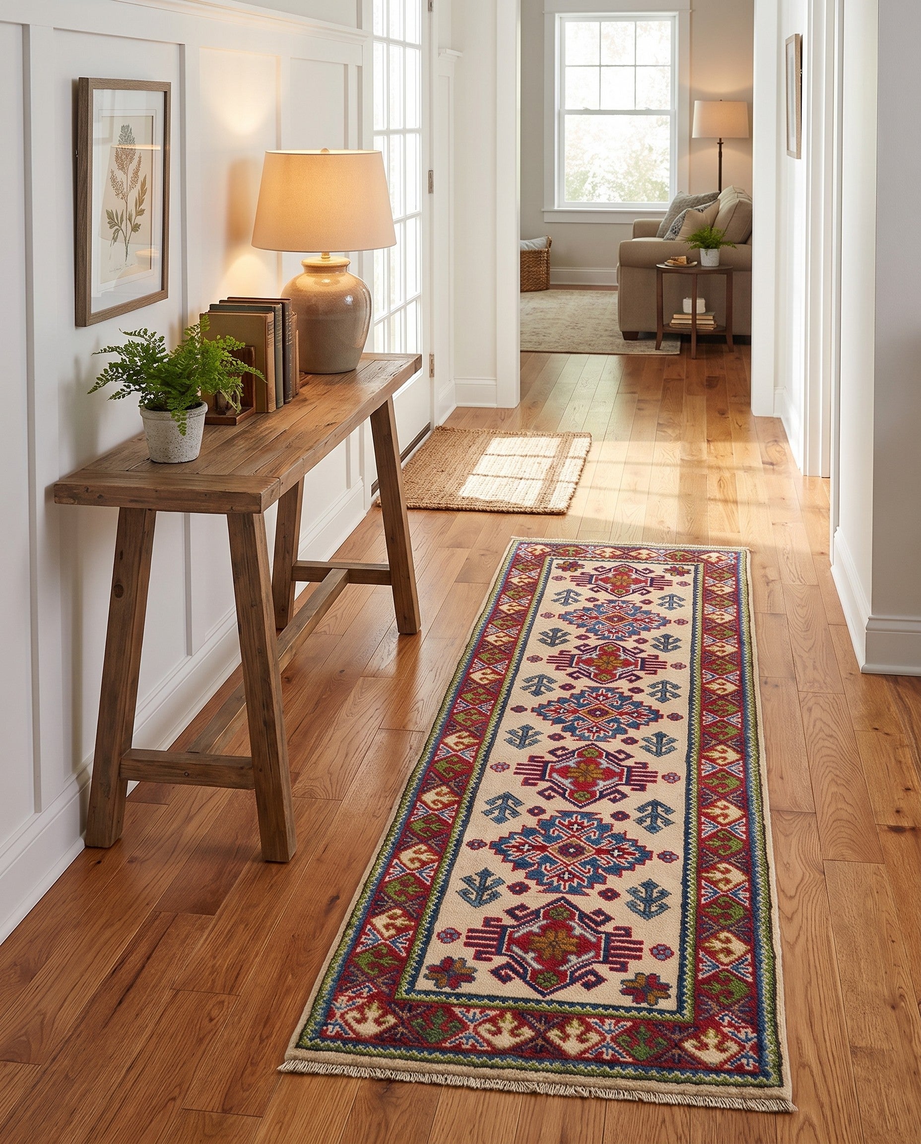2' x 6' 2 Hand Knotted Kazak Runner Rug