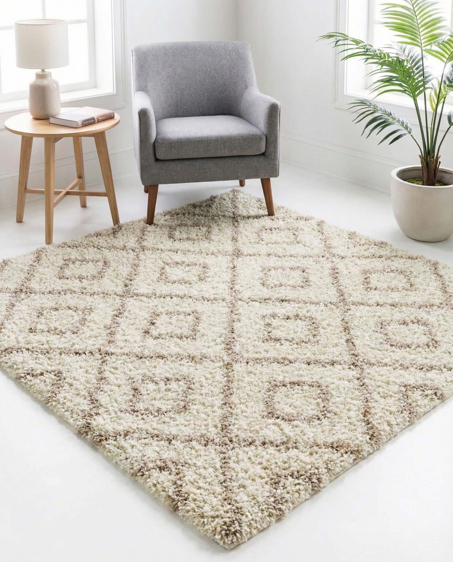 5' 3 x 5' 3 Trellis Shag Square Rug