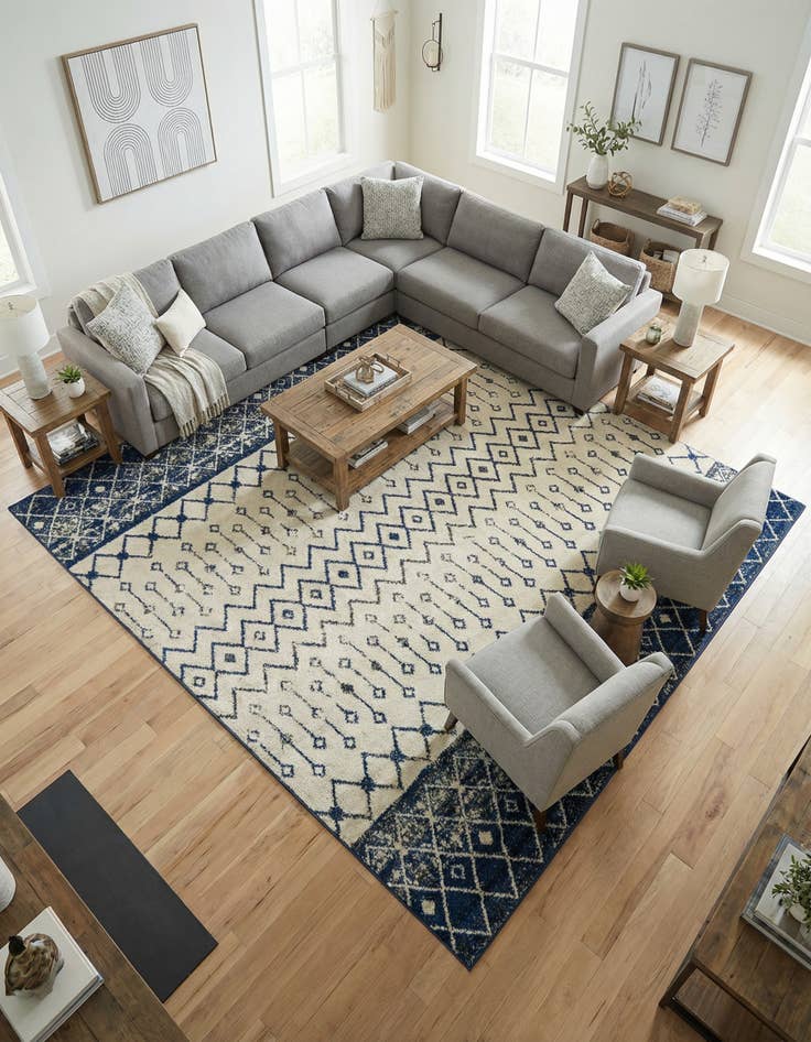 Detail image of 10' x 10' Moroccan Trellis Square Rug