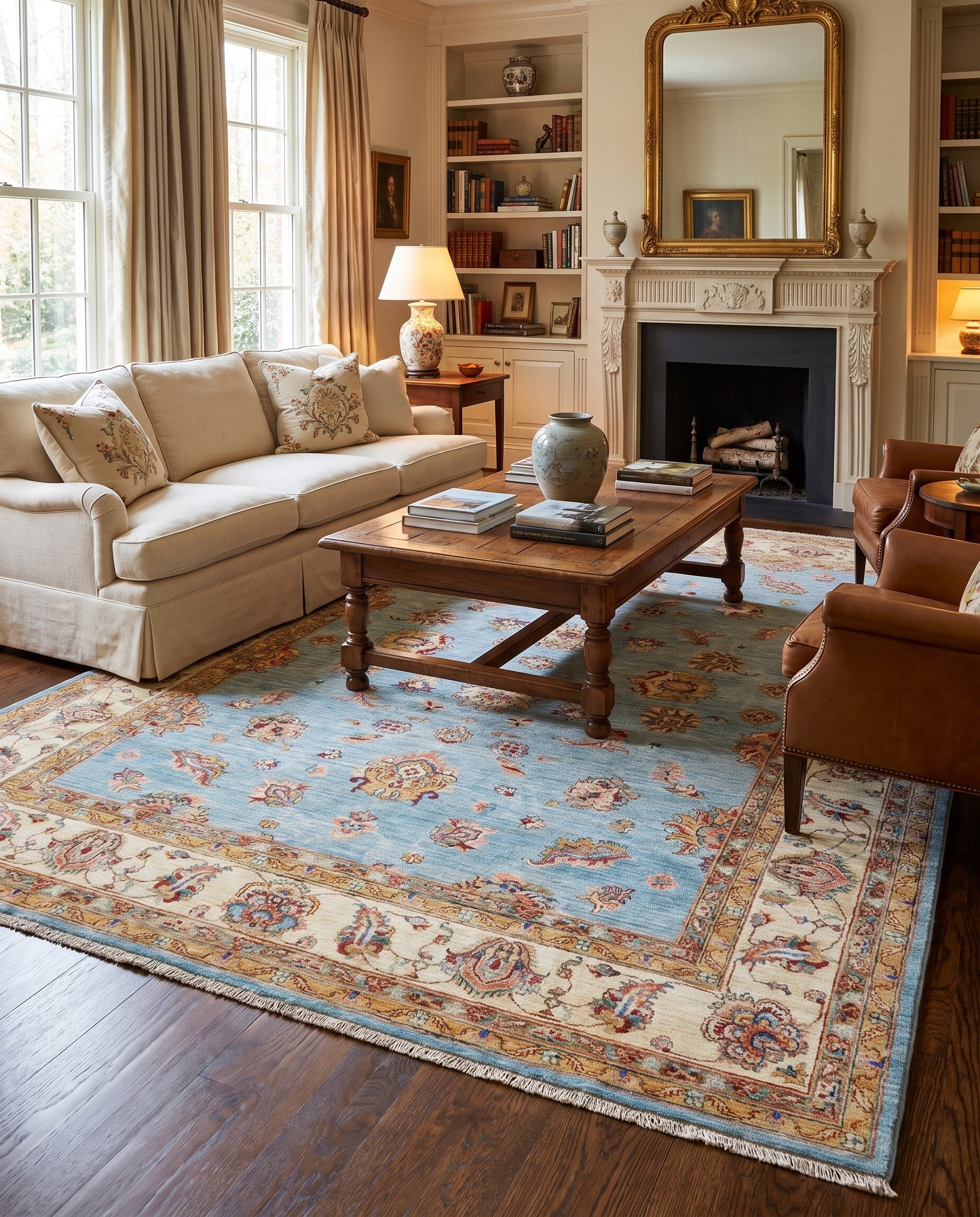 6' 8 x 9' 4 Hand Knotted Ziegler Rug