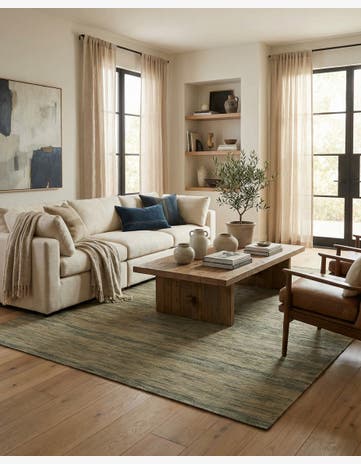 6' 9 x 9' 3 Hand Woven Kilim Modern Wool Rug