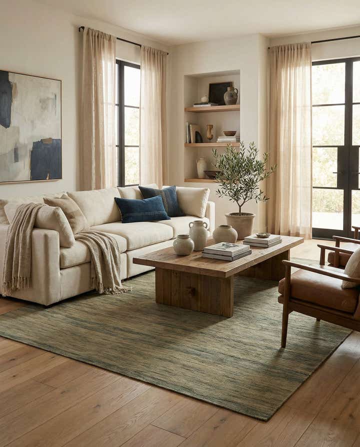 6' 9 x 9' 3 Hand Woven Kilim Modern Wool Rug