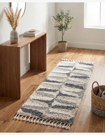 Gray Athena Shag Runner Rug