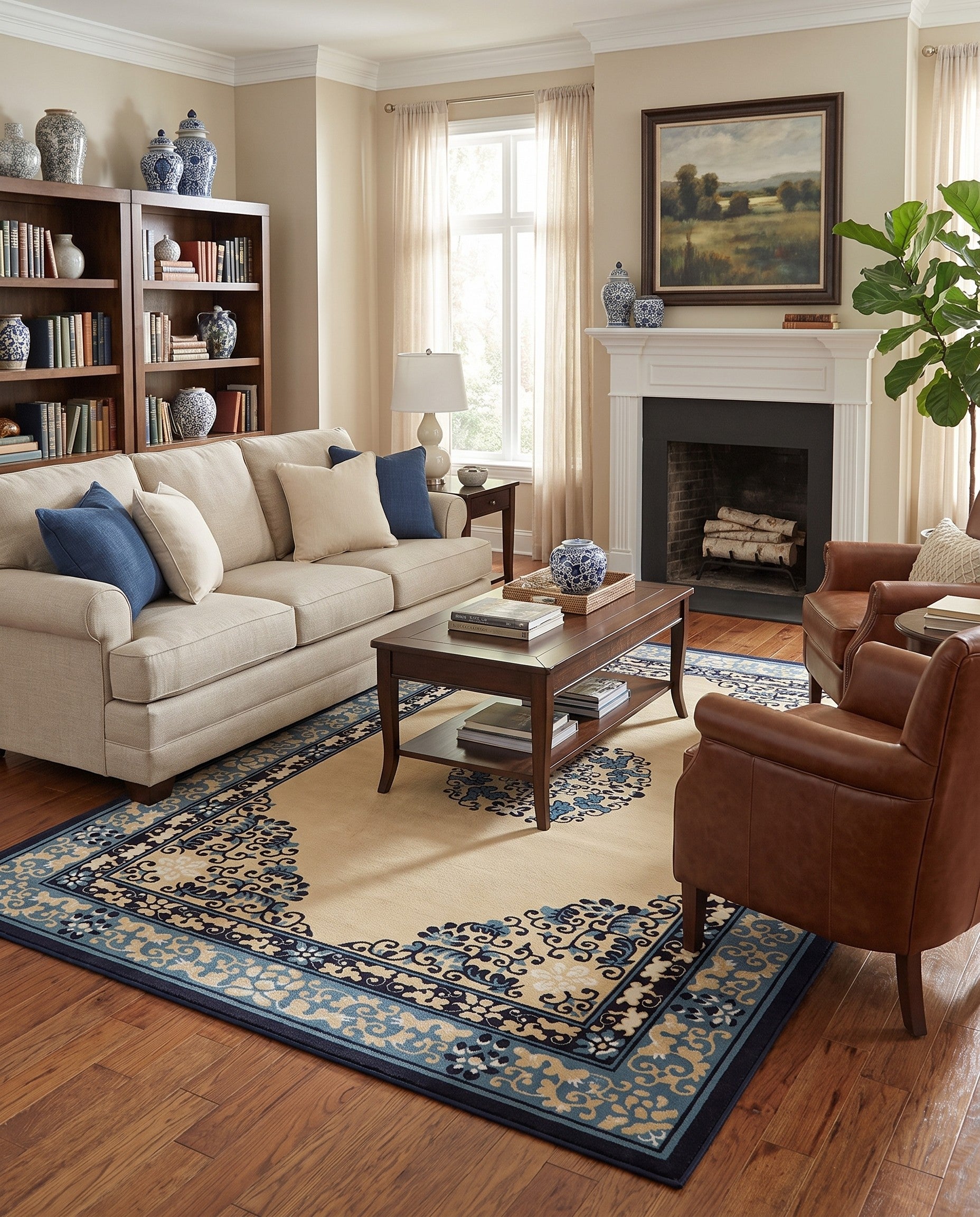 Cream Nain Design Rug