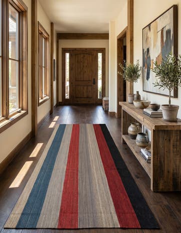 6' x 12' 6 Hand Woven Kilim Modern Wool Runner Rug