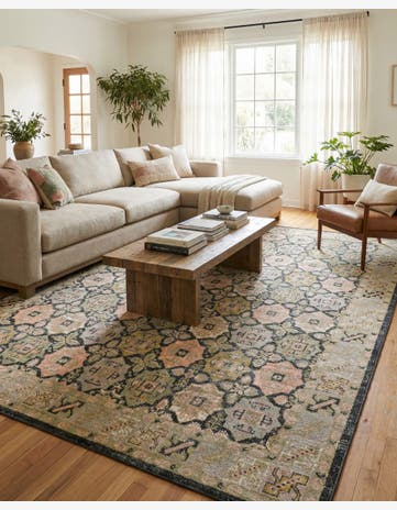 Blue and Green Kamala Washable Rug