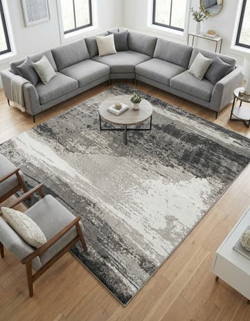 Black Oslo Square Rug