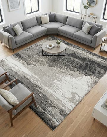 Black Oslo Square Rug