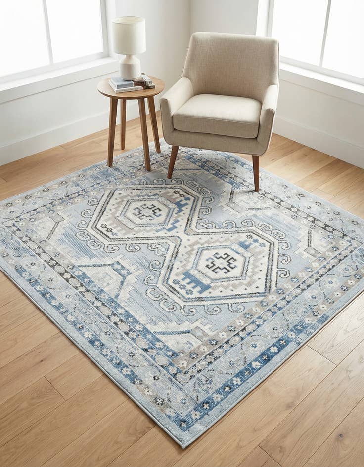 Detail image of 5' 3 x 5' 3 Charlotte Square Rug