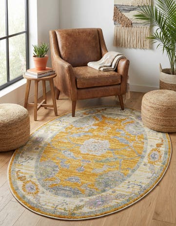 Yellow Paragon Oval Rug