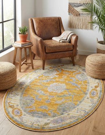 Yellow Paragon Oval Rug