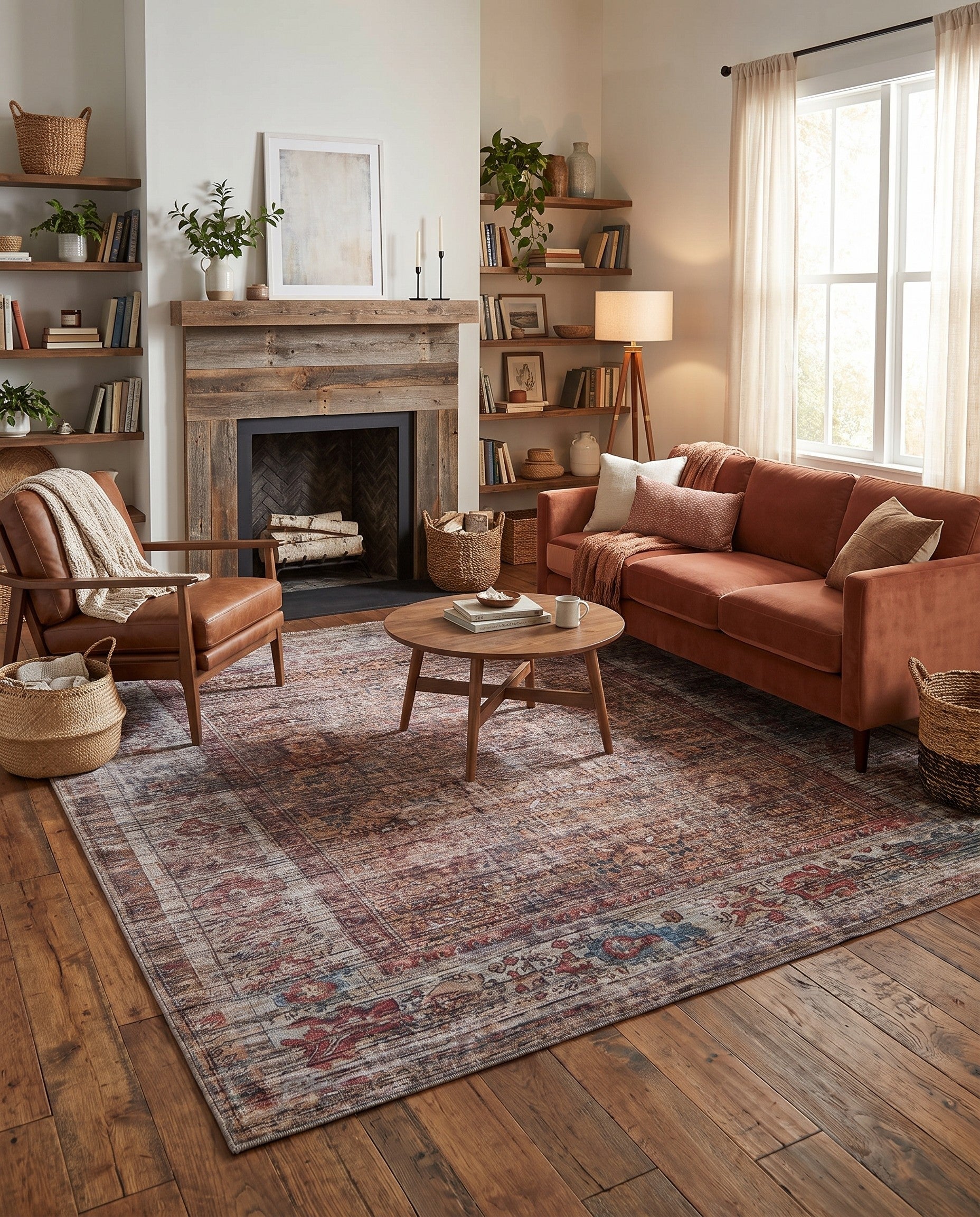 7' 10 x 7' 10 Washable Nostalgia Square Rug