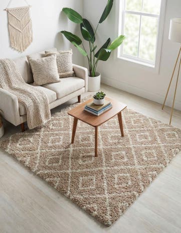 6' x 6' Lattice Shag Square Rug