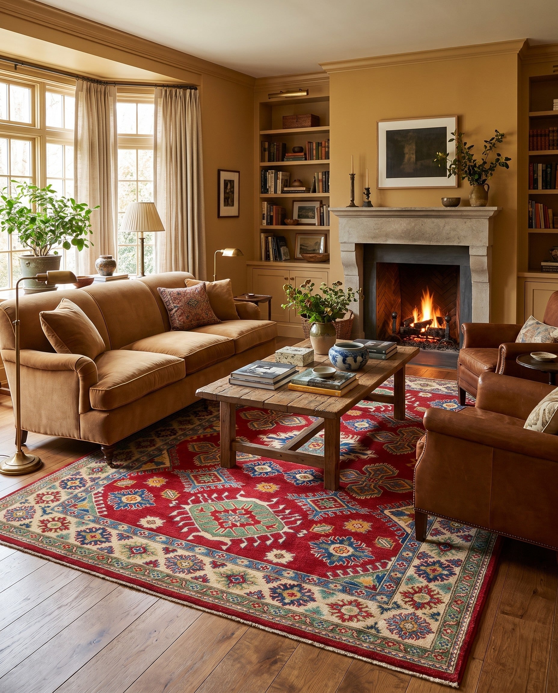 6' 3 x 9' 5 Hand Knotted Kazak Rug