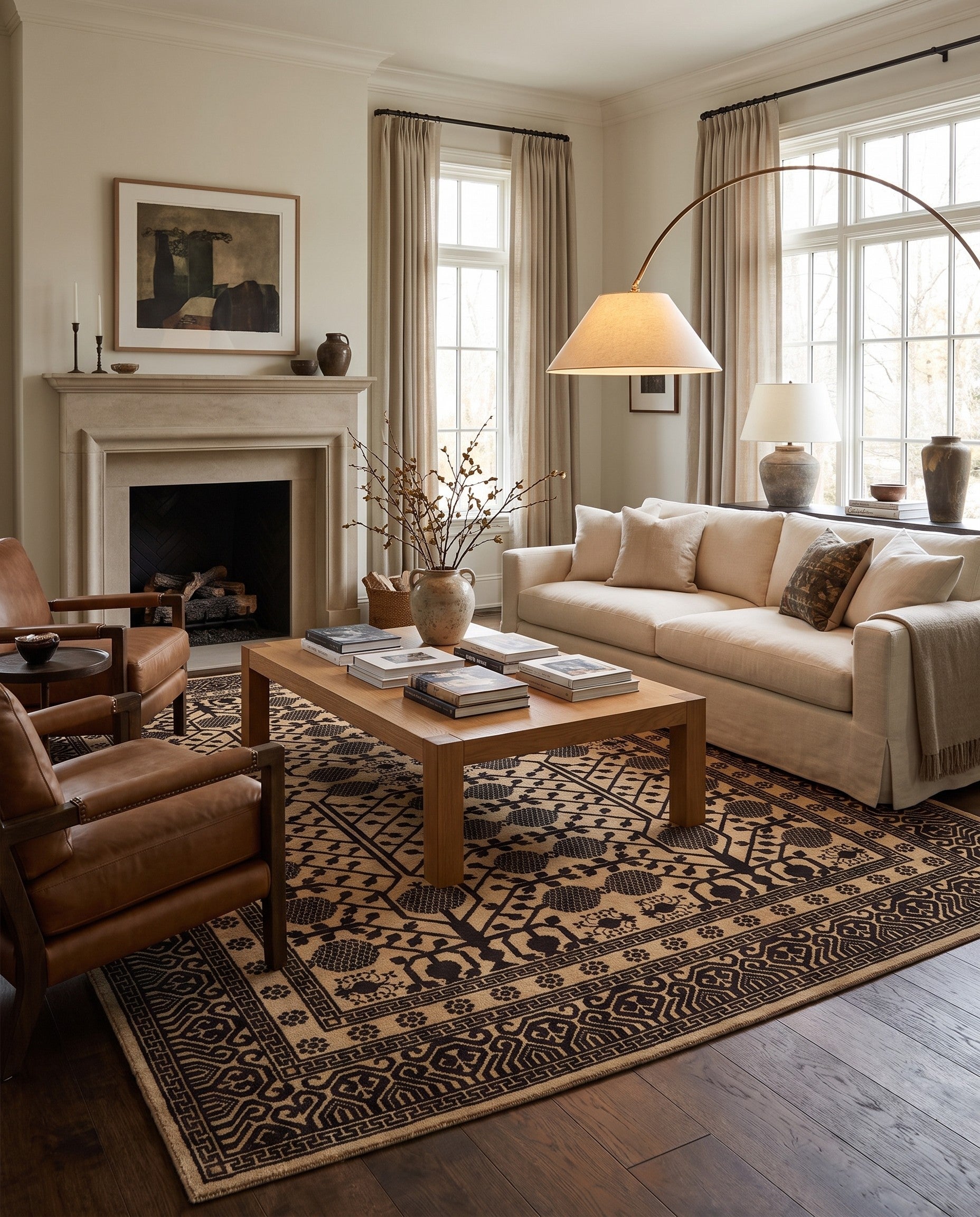 6' 9 x 9' 9 Hand Knotted Ziegler Modern Rug