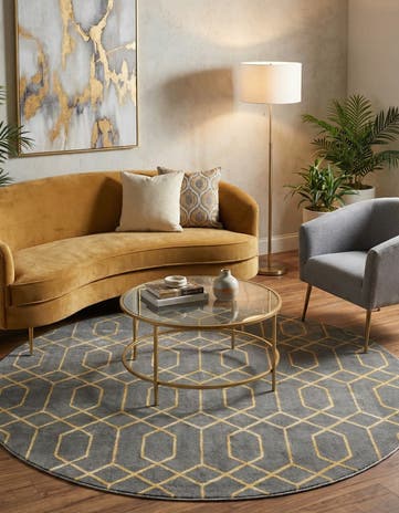 7' 10 x 7' 10 Marilyn Monroe™ Glam Trellis Round Rug
