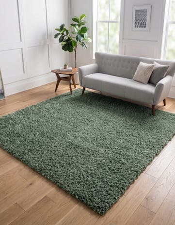 Sage Zermatt Shag Square Rug