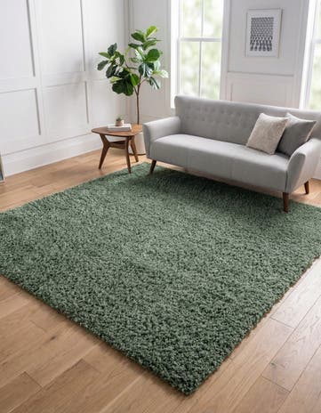 Sage Zermatt Shag Square Rug