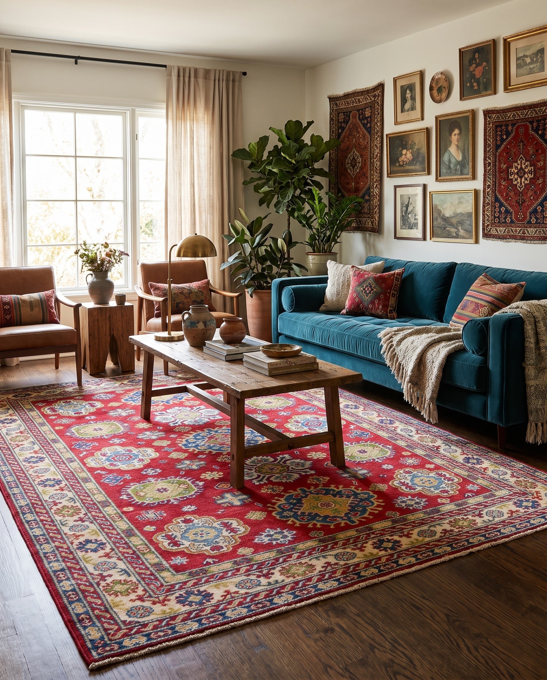 6' 3 x 8' 11 Hand Knotted Kazak Rug