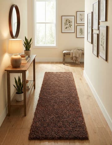 2' x 8' Solid Shag Runner Rug