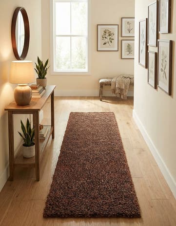 2' x 8' Solid Shag Runner Rug