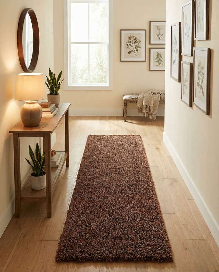 2' x 8' Solid Shag Runner Rug