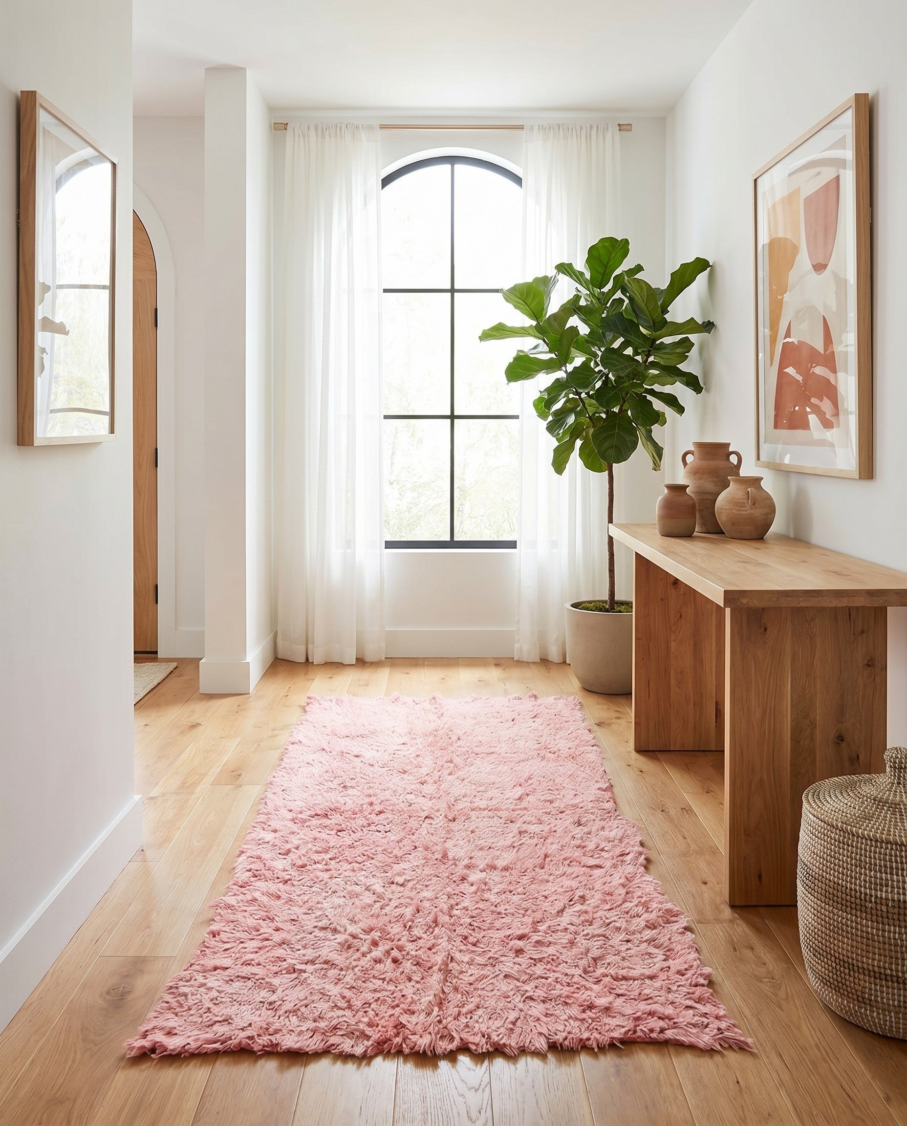 4' 2 x 8' 2 Hand Knotted Moroccan Wool Runner Rug