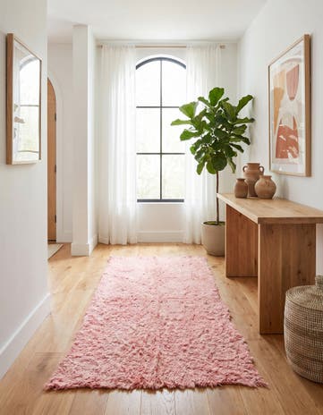 4' 2 x 8' 2 Hand Knotted Moroccan Wool Runner Rug