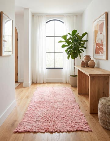 4' 2 x 8' 2 Hand Knotted Moroccan Wool Runner Rug