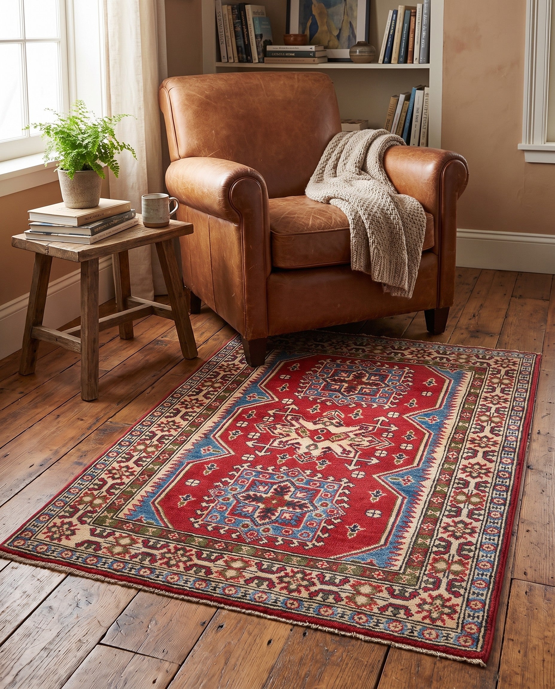 2' 11 x 3' 11 Hand Knotted Kazak Rug