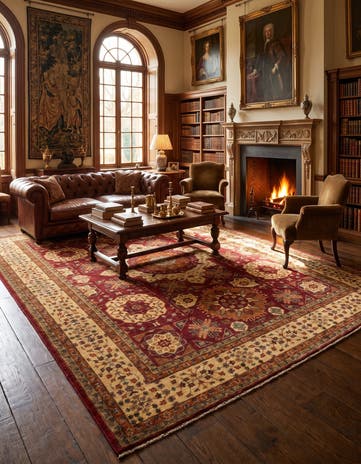 8' 10 x 12' 3 Hand Knotted Mamluk Ziegler Rug