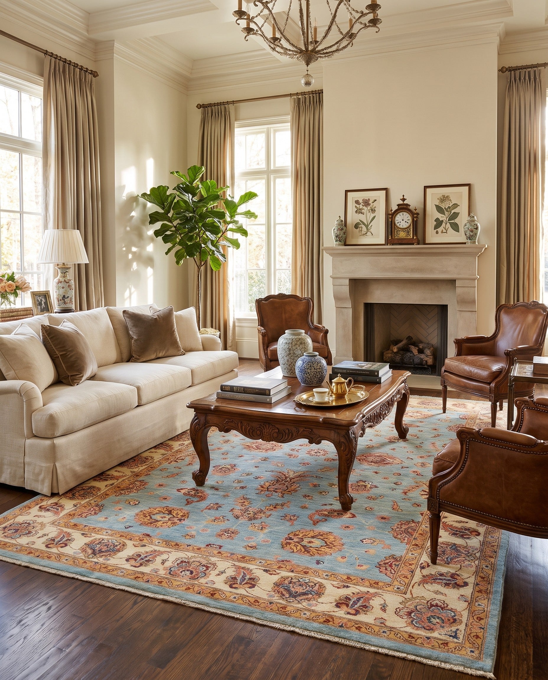 6' 9 x 9' 10 Hand Knotted Ziegler Rug