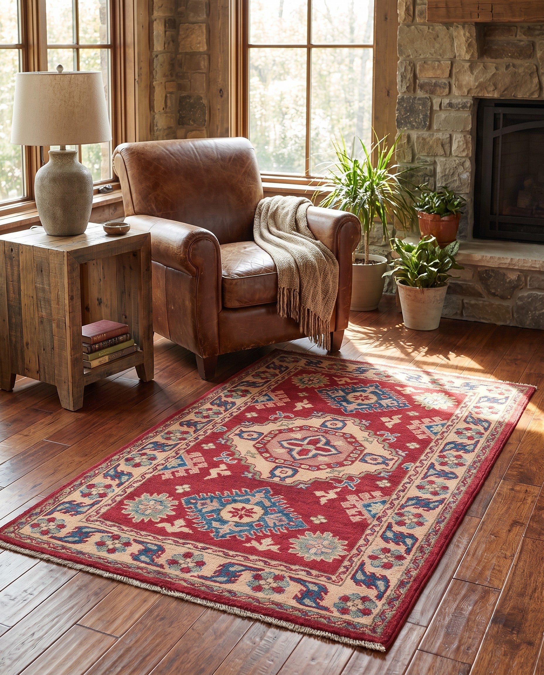 2' 7 x 4' Hand Knotted Kazak Rug