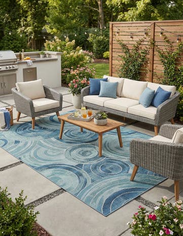 5' 3 x 8' Easy-Clean Modern Indoor / Outdoor Rug