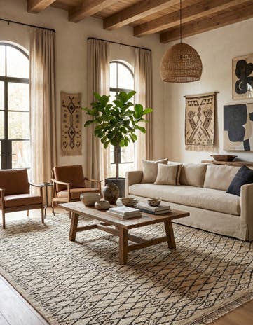 9' 5 x 11' 7 Hand Knotted Moroccan Wool Rug
