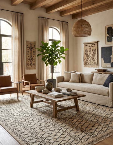 9' 5 x 11' 7 Hand Knotted Moroccan Wool Rug