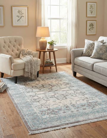Light Blue Modern Classical Rug