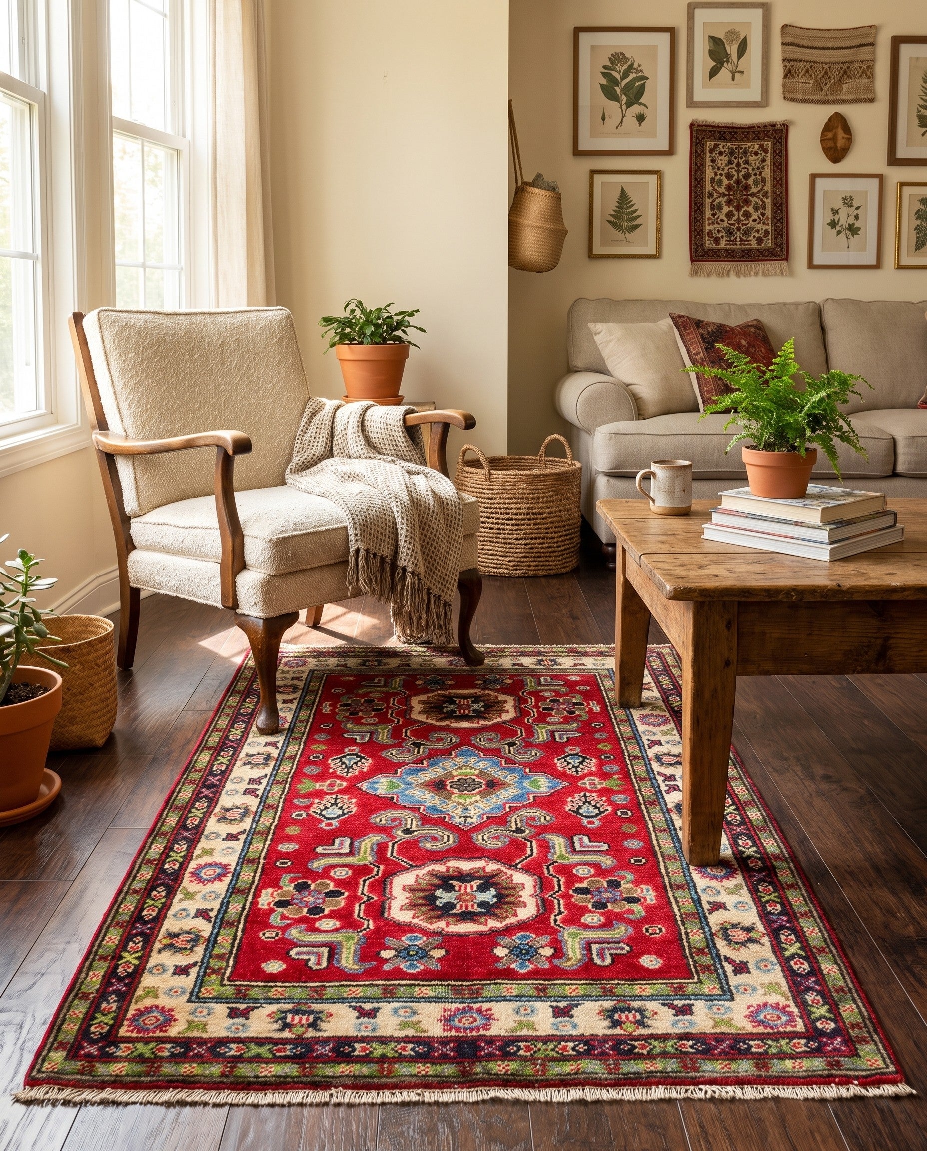 2' 7 x 3' 11 Hand Knotted Kazak Rug